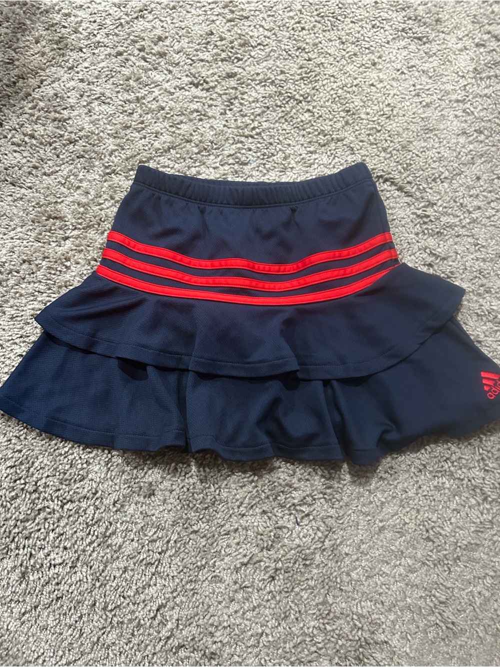 adidas Navy Skater Skirt with Red Stripe Accents